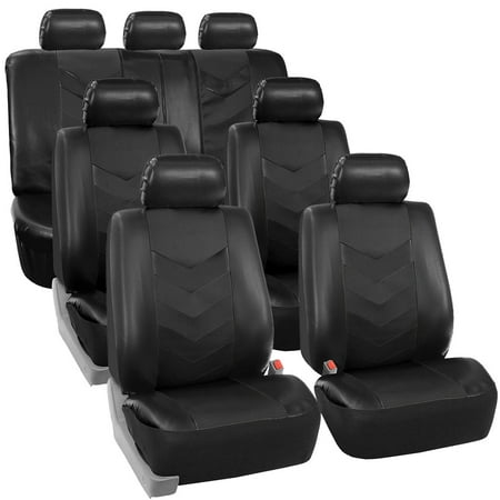 FH Group Faux Leather Synthetic Leather Auto Seat Cover, 7 Seater SUV VAN Full Set, (Best 7 Seater Suv 2019)