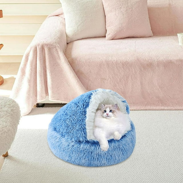 Lit Semi-Fermé pour Chat d'Hiver pour Usage Intérieur avec style de Remplissage pour un Repos Confortable