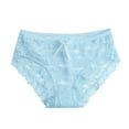 thumbnail image 3 of Women Lace Panties Hollow Mesh Trousers Bow Low Waist Panties Ruffle Undies for Women, 3 of 3