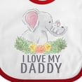 thumbnail image 4 of Inktastic I Love My Daddy Cute Elephants and Spring Flowers Boys or Girls Baby Bib, 4 of 4