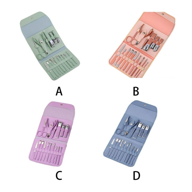 Nail Clippers Set Cuticle Trimming Accessory Nails Shaping Tools Manicure Scissors Kit with Storage Bag Pedicure Tool Accessory Blue