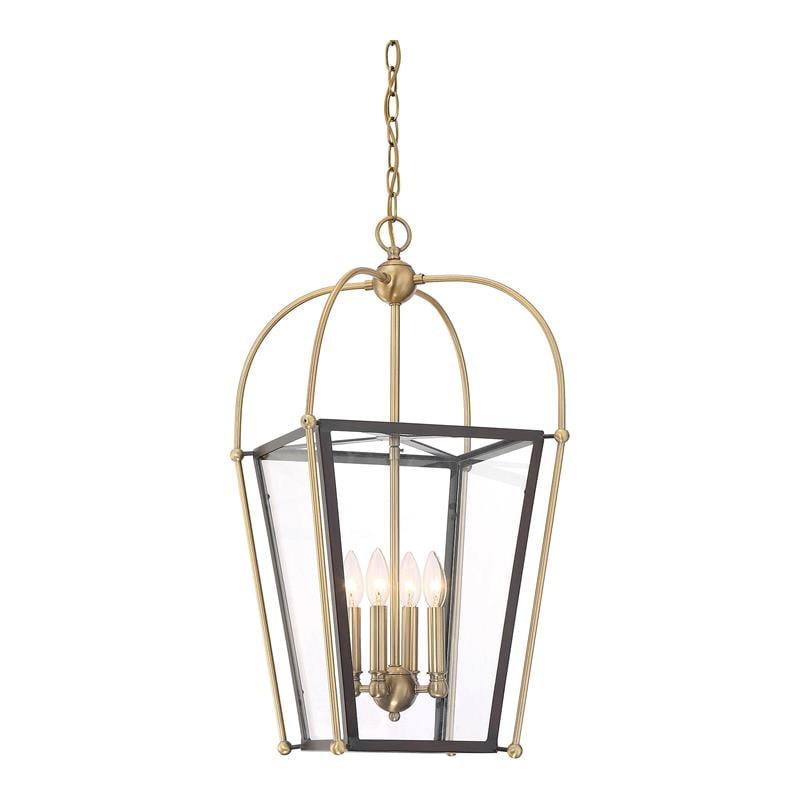 Savoy House Dunbar 4 Lights Traditional Metal Foyer Pendant in English