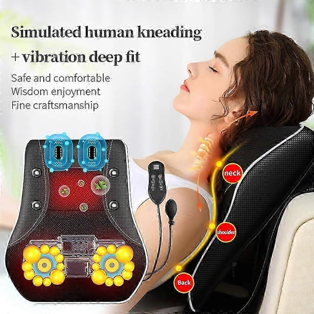 Electric 20D Shiatsu Massagers Pillow Hot Compress Inflatable Cervical Ttraction For Body Back Neck Vibrating Relax Health Care