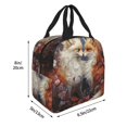 thumbnail image 2 of KLL Romantic Flower Fox Couple Print Insulated Lunch Bag Women, Reusable Cute Tote Lunch Box for Adult & Men, Leakproof Cooler Lunch Bags for Work Office Travel Picnic, 2 of 5