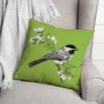 thumbnail image 3 of Creative Products Chickadee Bird with Flowers on Green 20x20 Indoor / Outdoor Pillow, 3 of 3