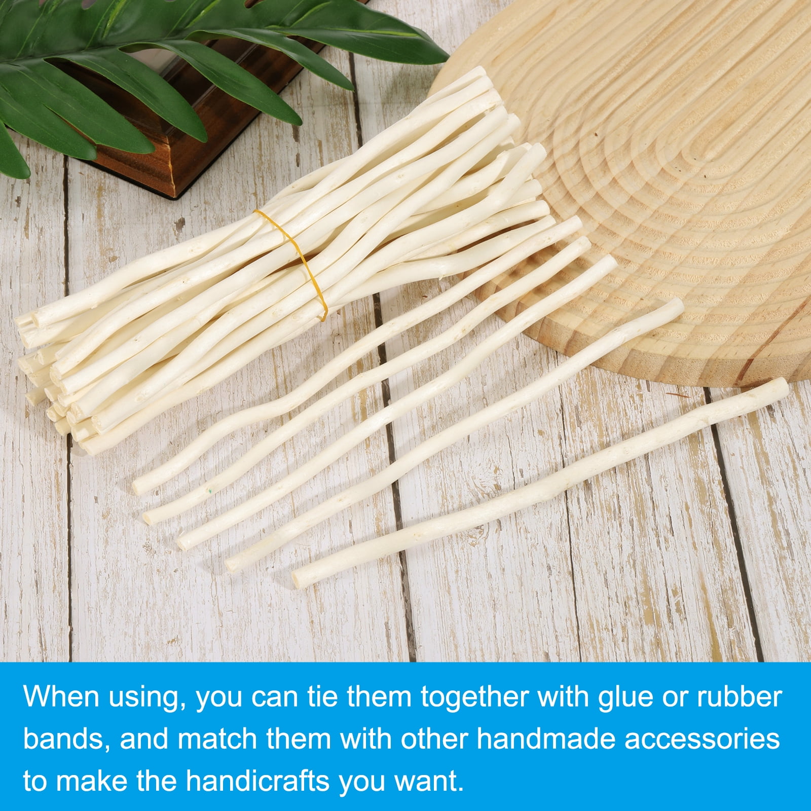 Uxcell 50 Pcs / 2 Size Wood Log Sticks, 0.2-0.5inch inch in Diameter Natural Wood Craft Sticks, Dried Wood Sticks Decorative Wood Branch Sticks for DIY Crafts Accessory Photo Props, White