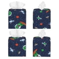 thumbnail image 2 of Kdxio Dinosaur Astronaut Print Tissue Box Cover,Square Decorative PU Leather Facial Paper Case Organizer Holder Dispenser for Bathroom,Night Stands,Desk,Car 5.2''X5.2''X5.2'', 2 of 8