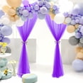 thumbnail image 6 of Wedding Party Window Screen Decoration Bedroom Outdoor Semi Transparent Mesh Curtains, Dark Purple, 6 of 9