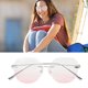 thumbnail image 3 of Bloqueadores de luz azul para una oficina elegante y citas Marcos plateados Gafas elegantes sin montura color rubor para mujer, 3 of 8