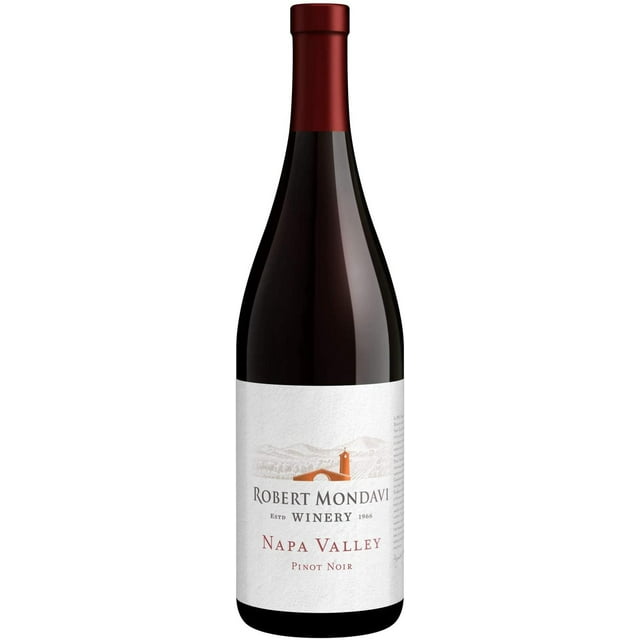 pack de 12 vino tinto robert mondavi winery napa pinot noir 750 ml robert mondavi winery napa pinot noir Botella frontal de 750 ml con etiqueta blanca 'Robert Mondavi Winery' y 'Napa Valley', cápsula color vino, silueta alta y clásica sobre fondo neutro; origen California, uva Pinot Noir. Venta solo a mayores de edad.