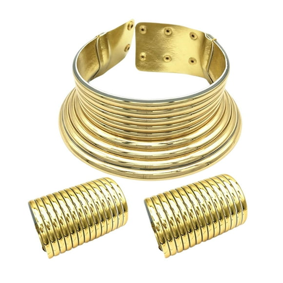 Conjunto de joyería africana jinwen gargantilla y collar oro