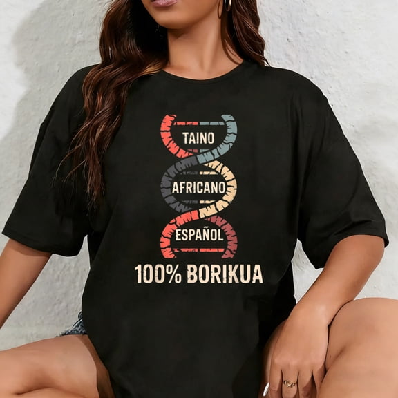 100% Cotton Unisex Puerto Rico Taino Borikua DNA T-Shirt