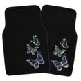 thumbnail image 2 of BDK Embossed Neon Purple & Green Butterflies Design Carpet Car Floor Mats for Auto Van Truck SUV-4 Pieces Front & Rear Full Set with Rubber Backing-Universal Fit, 2 of 7