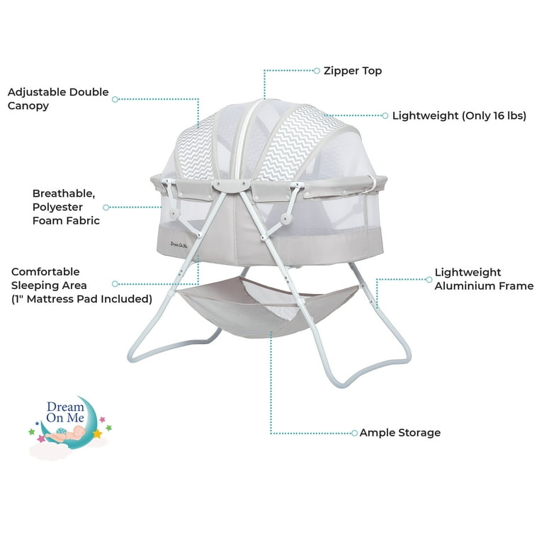 Dream On Me Karley Bassinet Grey Walmart
