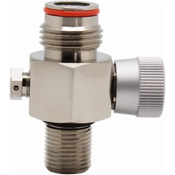 Paintball CO2 Cylinder Tank Valve Adapter with On/Off, Thread 5/8-18UNF,with 20Mpa Burst Disk Valve, Silver$$Sport & Recreation Other