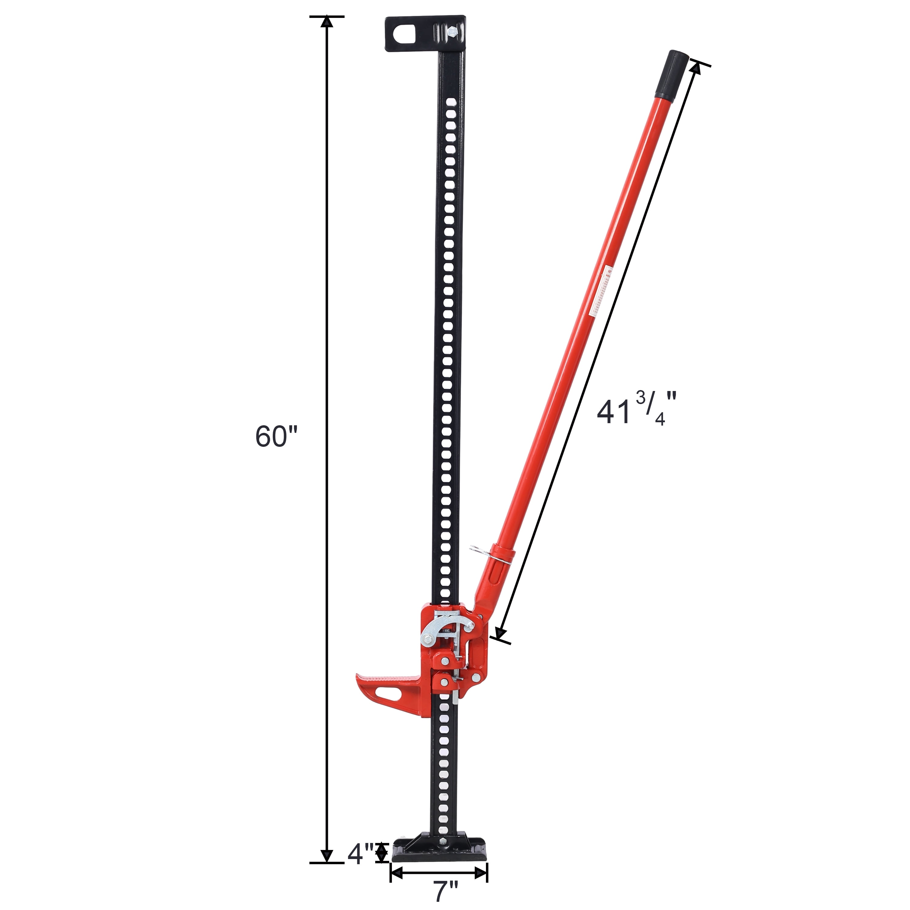 Car Jack High Lift Farm Jack,60" Utility Farm Jack, 7000 lbs Capacity Ratcheting Off Road Utility Jack, Heavy-Duty Farm Jack for Tractor, Truck, SUV, Bumper Lift, RED,Bottle Jack