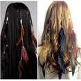 thumbnail image 2 of Pinzas para el pelo de plumas para mujer, extensiones de pelo bohemias hippie hechas a mano con peine de clip, horquilla para el pelo, accesorios de bricolaje, (3 piezas, retro) TUNC Sencillez, 2 of 5