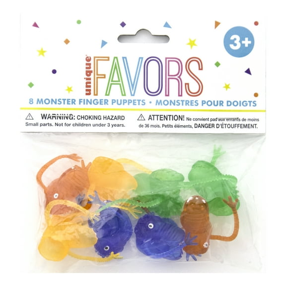 Unique Industries Assorted Colors Solid Print Birthday Party Favors, 8 Count