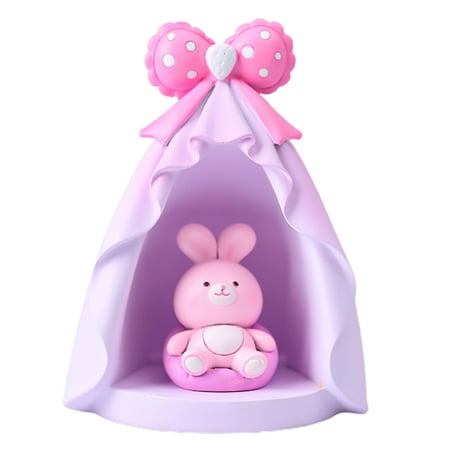 

Lomubue Cartoon Table Lamp Adorable Appearance Eye Protection Flicker Free Battery Operated Soft Lighting Decorative Resin Cartoon Bunny LED Night Light Desktop Decoration Christmas Gift