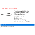 thumbnail image 2 of Power Steering Multi Rib Belt - Compatible with 1985 - 1993 Volkswagen Cabriolet 1986 1987 1988 1989 1990 1991 1992, 2 of 2