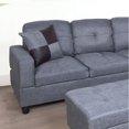 thumbnail image 2 of Hassch Futon 3 PC Sectional Sofa Set with Storage Ottoman,Gray, 2 of 5