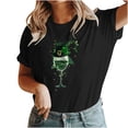 thumbnail image 5 of VgaVtl Short Sleeve Womens T Shirt Cotton St. Paddy's Day Womens Plus Size Tops Comfy Regular Graphic Daily Leisure Tops,Black S, 5 of 5