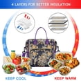thumbnail image 4 of Chic Retro Insulated Cooler Bag - Large Leakproof Multi-Pocket Tote with Ethnic Floral Design, 4 of 6
