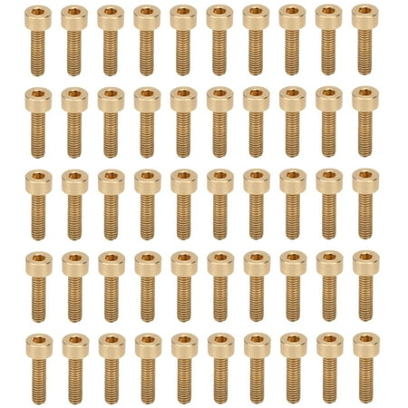 

Gueiykk 50Pcs Cap Hex Socket Screw Copper Fastener Hardware Tools Industrial Supplies M4