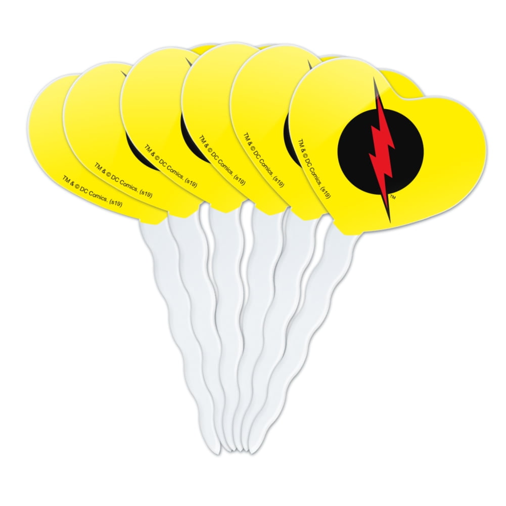 The Flash Reverse Flash Logo Heart Love Cupcake Picks Toppers