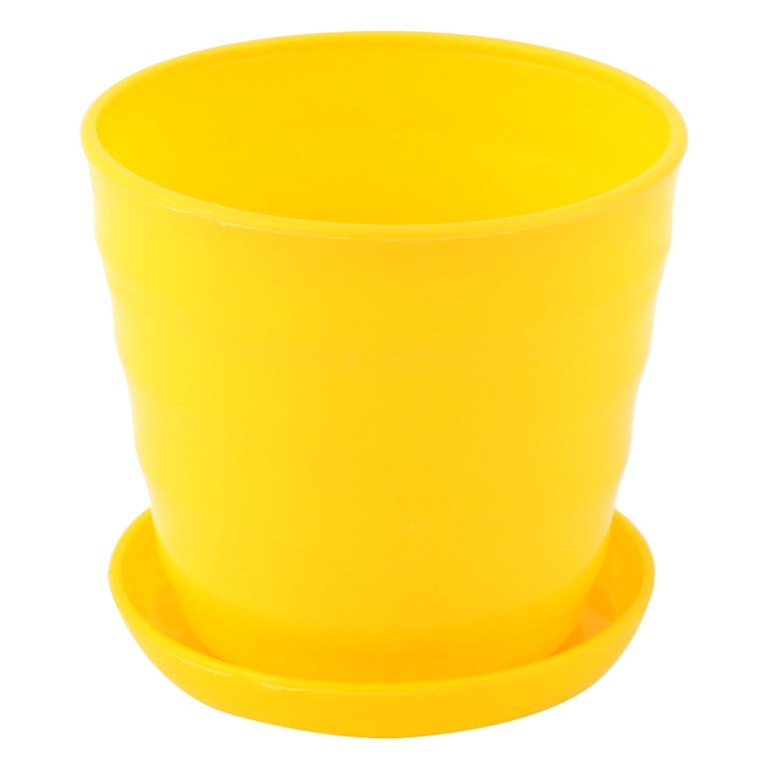 Yellow Plastic Stripe Pattern Home Garden Office Plant Planter Holder ...