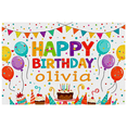 thumbnail image 3 of Colorful Happy Birthday Banner with Balloons Cupcakes and Cake Background Party Supplies for Birthday Party Decoration Photography Props Decorations, 3 of 7