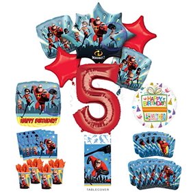 Incredibles 2 Party Supplies 5th Birthday Balloon Bouquet
