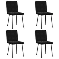 vidaXL Dining Chair Set of 4 Black Velvet, Metal, Plywood Standard