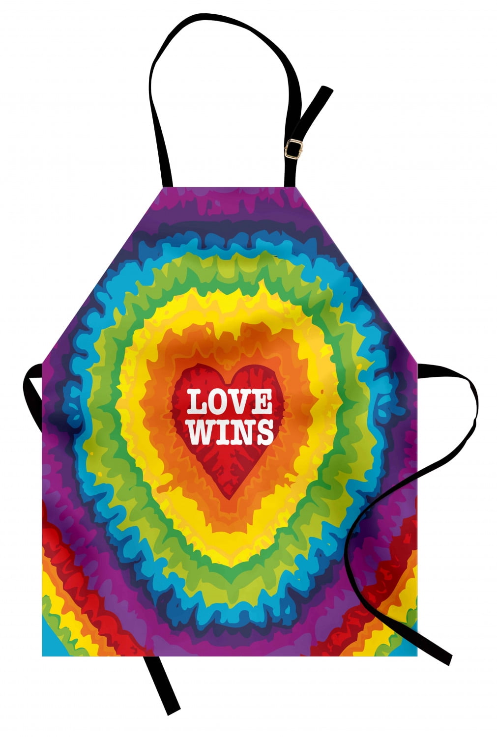 Pride Apron Love Wins Celebration with Tie Dye Backdrop and Rainbow