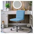 thumbnail image 6 of WDZS Mid Back Task Chair,Low Back Leather Swivel Office Chair,Computer Desk Chair Retro with Armless Ribbed (Light Blue), 6 of 8