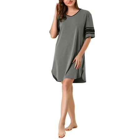 

Allegra K Women s Pajamas Shirt Nightgown Dress Pajamas Sleepwear Short Sleeve