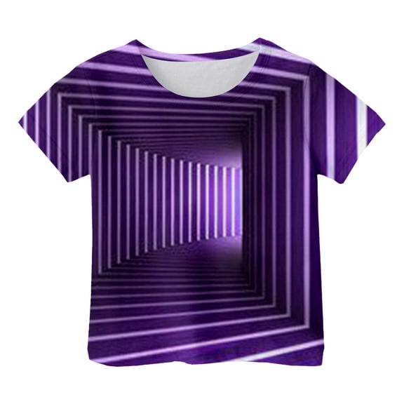 Gbsyewxs Shirts For Boys Crew Neck Short Sleeve Printed Soft Summer Toddler Boys Girls Tees Purple Size 3-4 Years