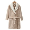 thumbnail image 2 of AINIYS Flannel Bathrobe Robe Soft Fabric Stylish Home Wear Sleepwear for Ages 3-10 able Leisure Out Coffee 8 Years, 2 of 4