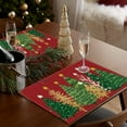 thumbnail image 3 of Christmas Placemats Set of 6, 12x18 Inch Red Pines Trees Table Mats, Seasonal Winter Xmas Holiday Table Decors for Home Kitchen Dining Party, 3 of 7