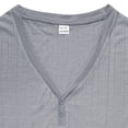 thumbnail image 4 of pstuiky camisetas para hombre, Camisa de manga corta con cuello en V y ventilación con botones de color liso para hombre camisetas de hombre s, 4 of 7
