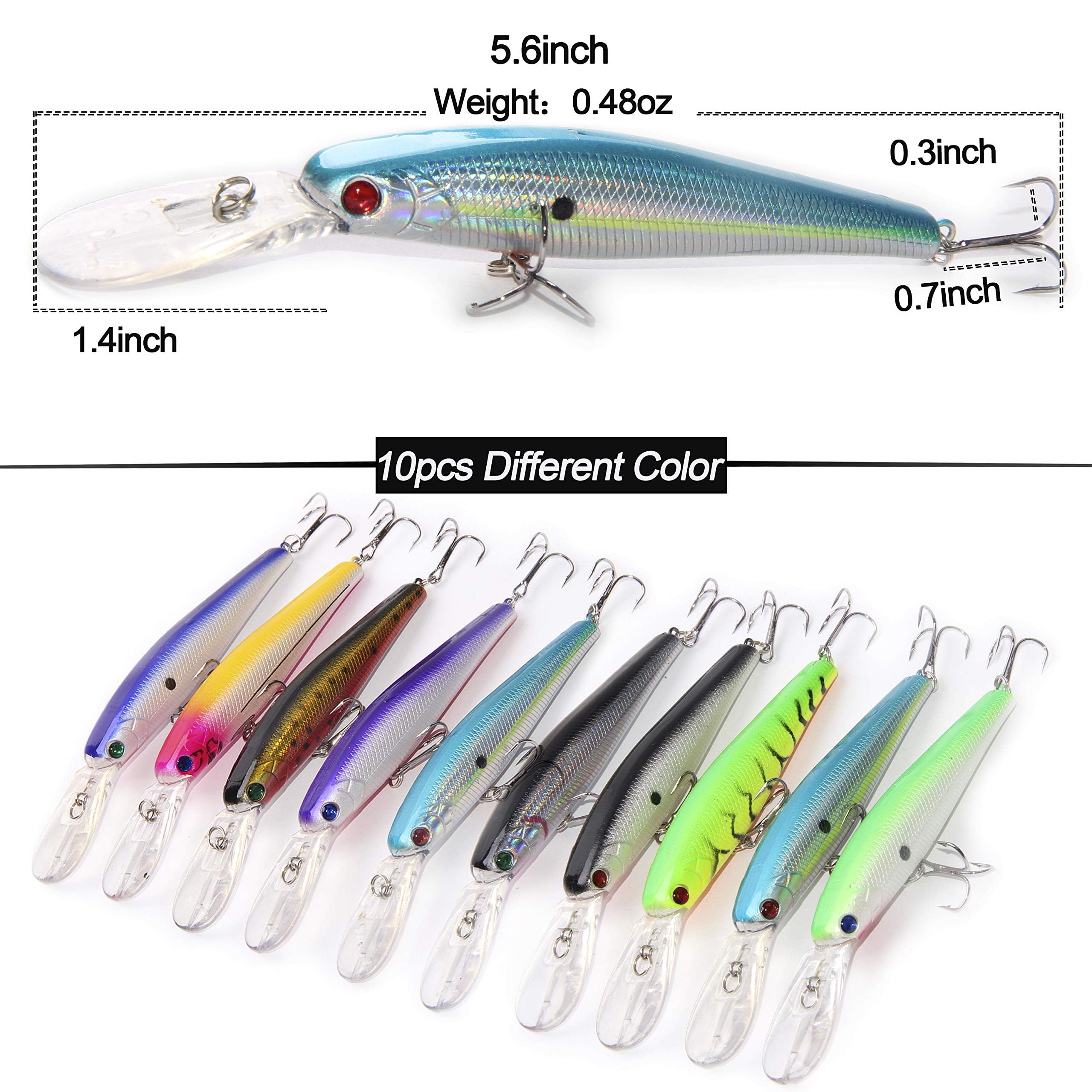 Bass Fishing Lures Kit, Minnow CrankBait VIB Pencil Popper Sinking Wobbler  Hard Bait Topwater Lures for Bass Trout Walleye Redfish Freshwater