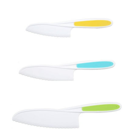 

3Pcs Children Cake Knife Plastic Fruit Knife Kindergarten Vegetable Knife Bread Dessert Knife B