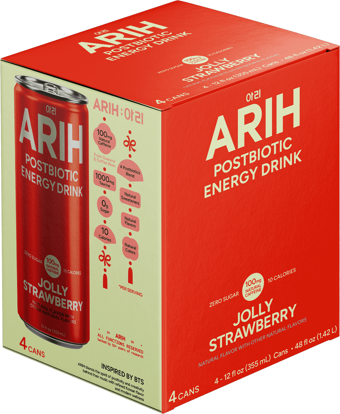 ARIH BTS' Choice Postbiotic Energy Drink Bundle, Multiple Flavors, 16 cans