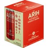 ARIH Postbiotic Energy Drink, Zero Sugar Clean Energy Drink with 100mg Natural Caffeine, Jolly Strawberry, 12 fl oz, 4 Pack