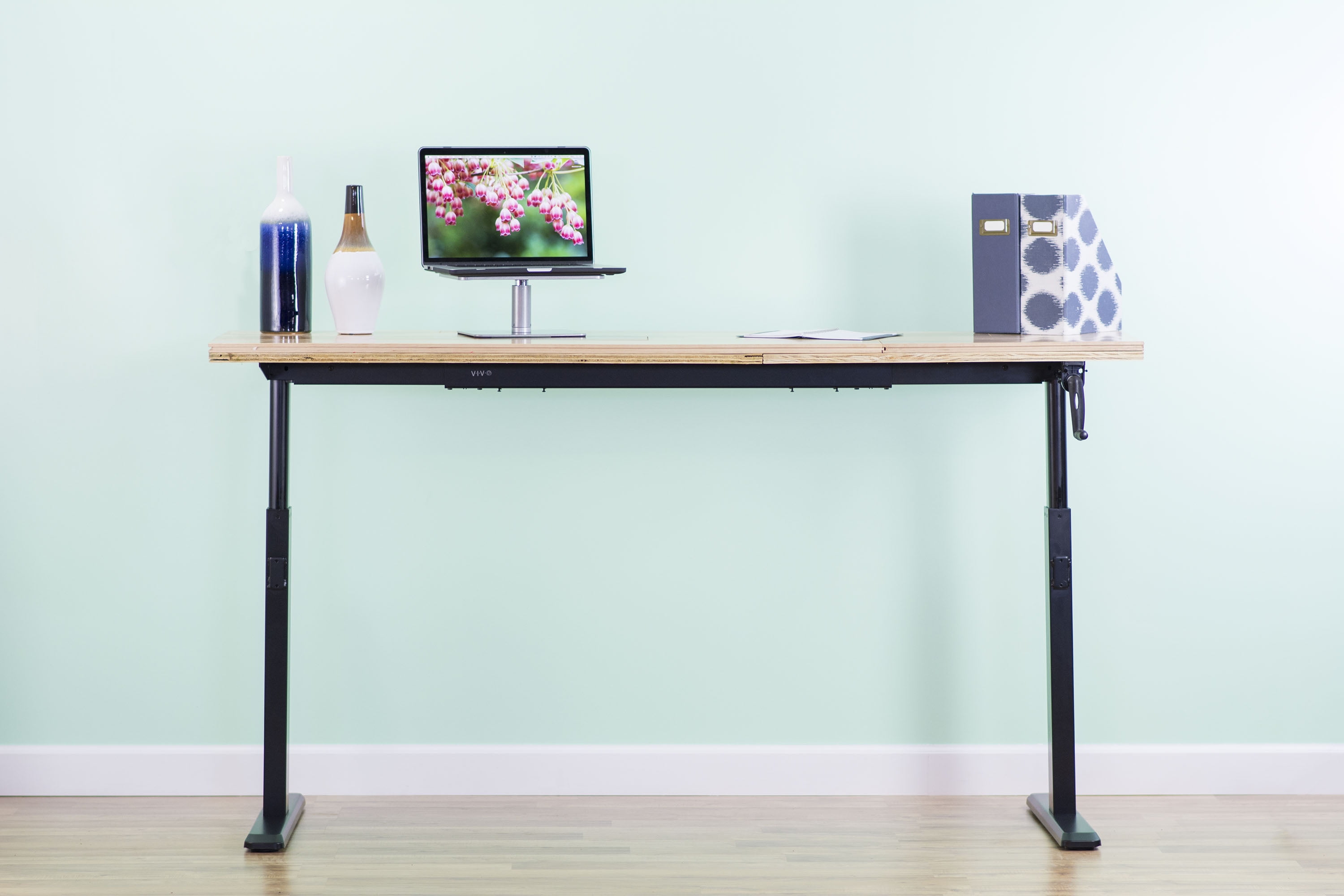 Vivo Manual Crank Stand Up Desk Frame System Ergonomic Standing Height Adjule V100m Vivo Manual Crank Stand Up Desk Frame System Ergonomic Standing Height Adjule V100m Com