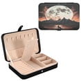 thumbnail image 2 of Leather Jewelry Box Rectangular 8.27x5.5x1.78In Travel Jewelry Storage Earrings Necklace Bracelet Watch Brooch Storage Wolf Of The Night, 2 of 8