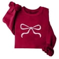 thumbnail image 4 of TIMIFIS Red Sweatshirts for Women Crewneck Long Sleeve Oversized Pullover Tops Casual Spring Fall Outfits Bow Print Sweaters for Women - Spring/Summer, 4 of 4