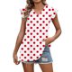 thumbnail image 1 of Craaazy Women Casual V Neck Blouse, Polka Dot/Ombre/Check Print Short Sleeve Ruffle Sleeve Top, Loose Fit Comfy T-shirts for Daily Wear Gifts, 1 of 9