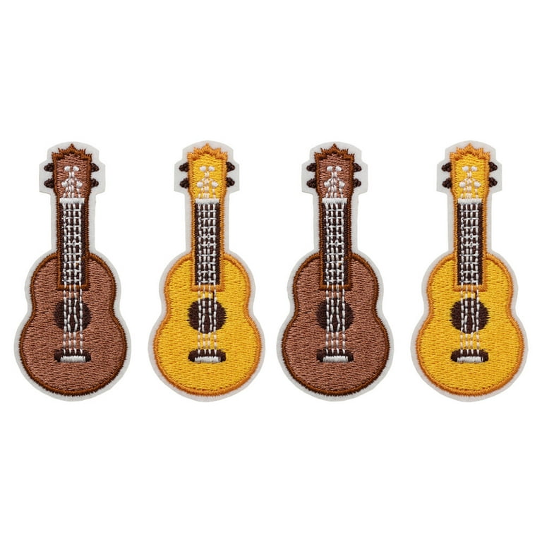 4Pcs Embroidery Ukulele Brooch Decorative Clothing Lapel Pin Clothing  Accessories 