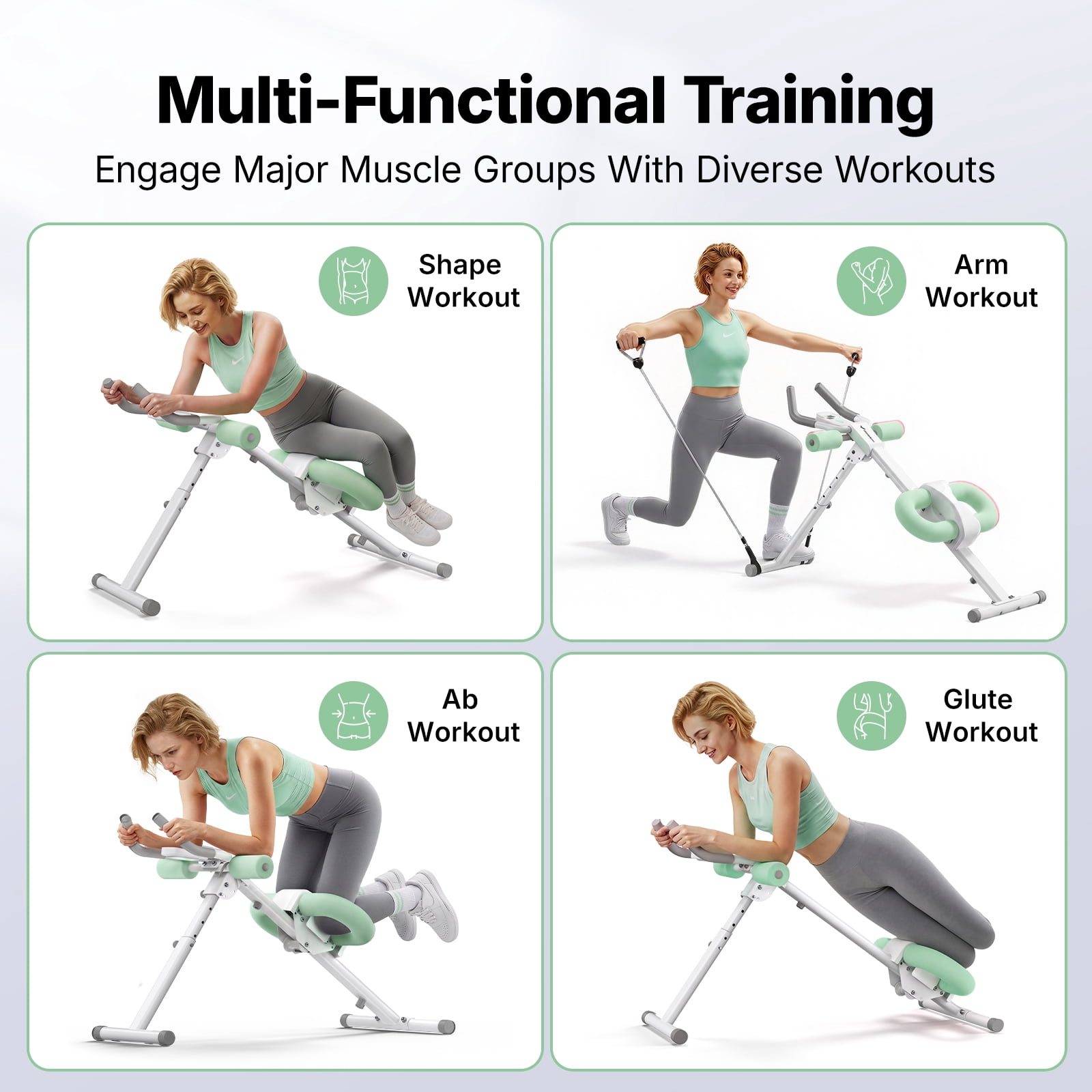 MERACH Ab Machine for Exercise, Adjustable Abdominal Workout machine for Home Gym, Foldable, Knee Protection